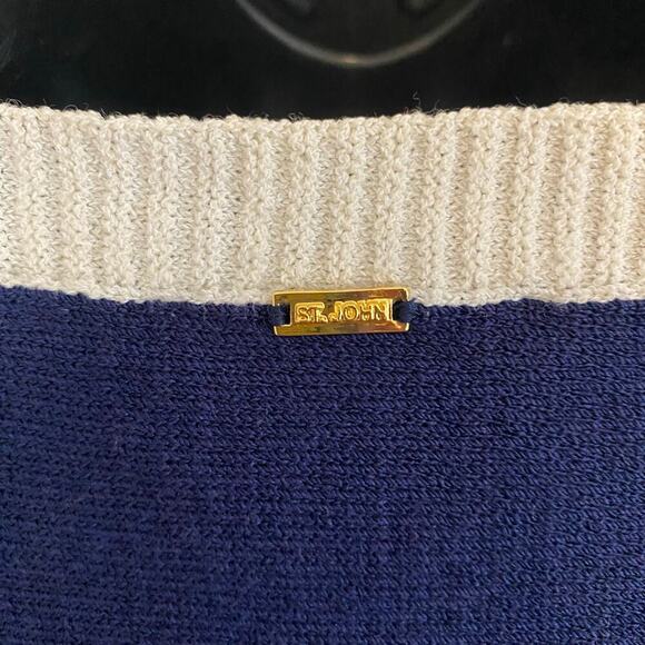 St. John Sport Boatneck Wool Blend Dress Size Medium Old Money Classic Coastal - Picture 4 of 6